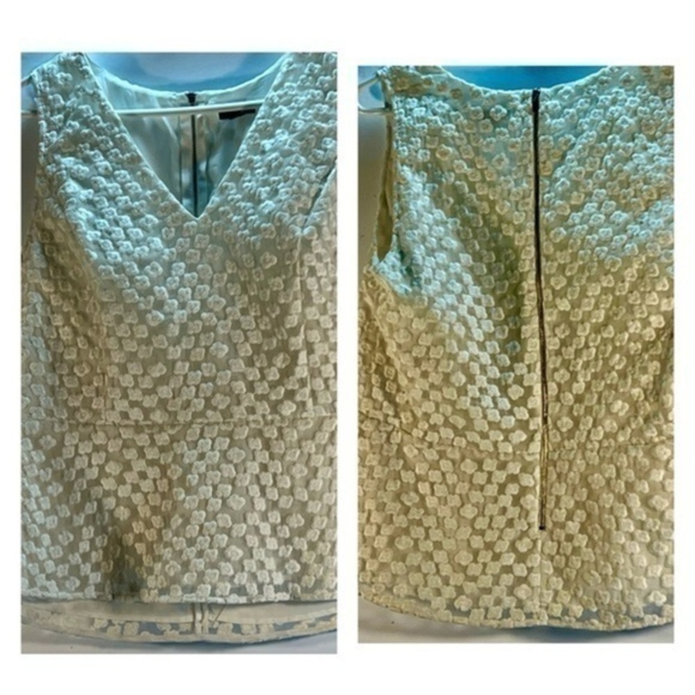 ANN TAYLOR WHITE TOP PUFFED FLOWERS SIZE 10 IN GREAT CONDITION